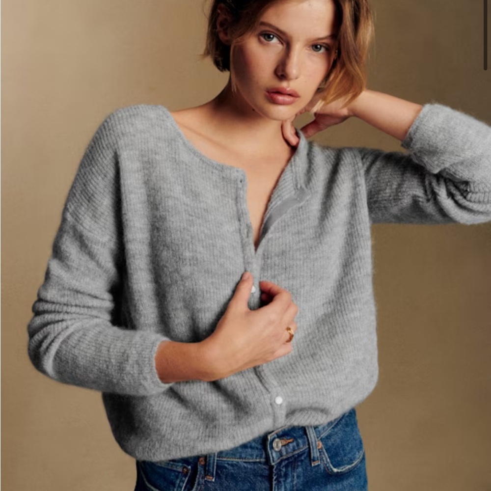 Sezane Gray Gaspard Cardigan